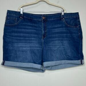 Lane Bryant Signature Fit Mid-Rise Boyfriend Midi Denim Shorts Size 26 5" Inseam